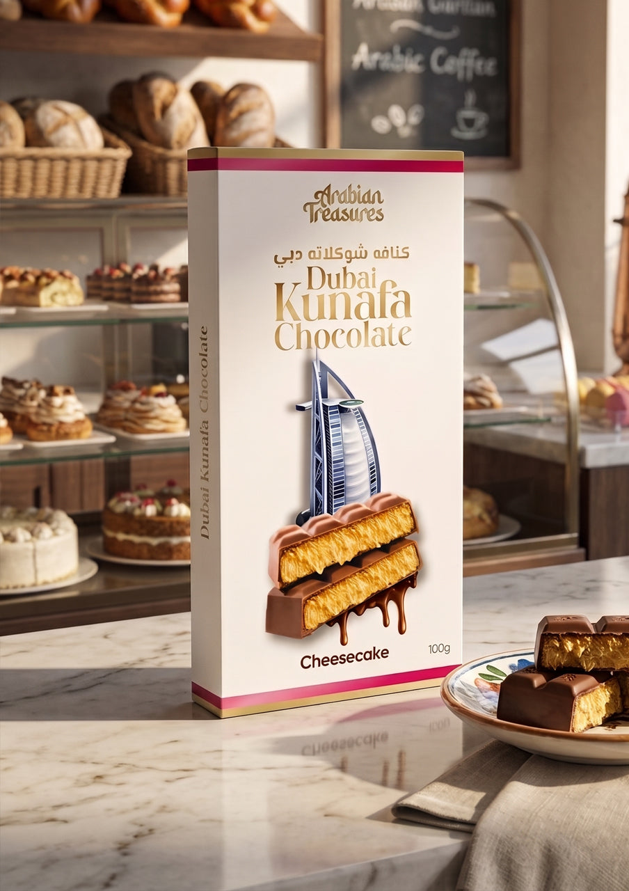 Kunafa Cheesecake Chocolate 100g – Arabian Treasure