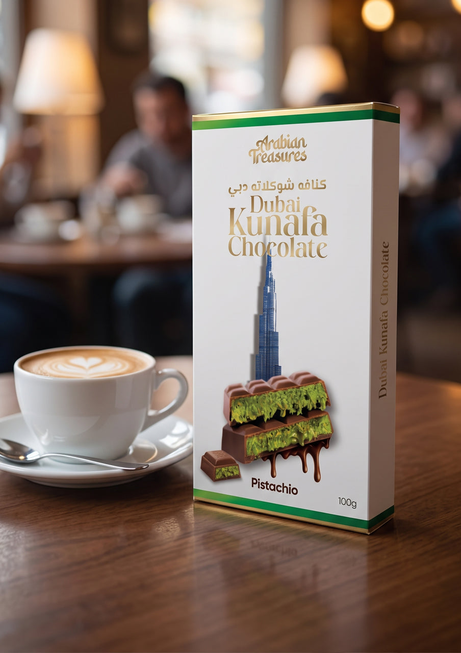 Kunafa Pistachio Chocolate 100g – Dubai’s Signature Sweet