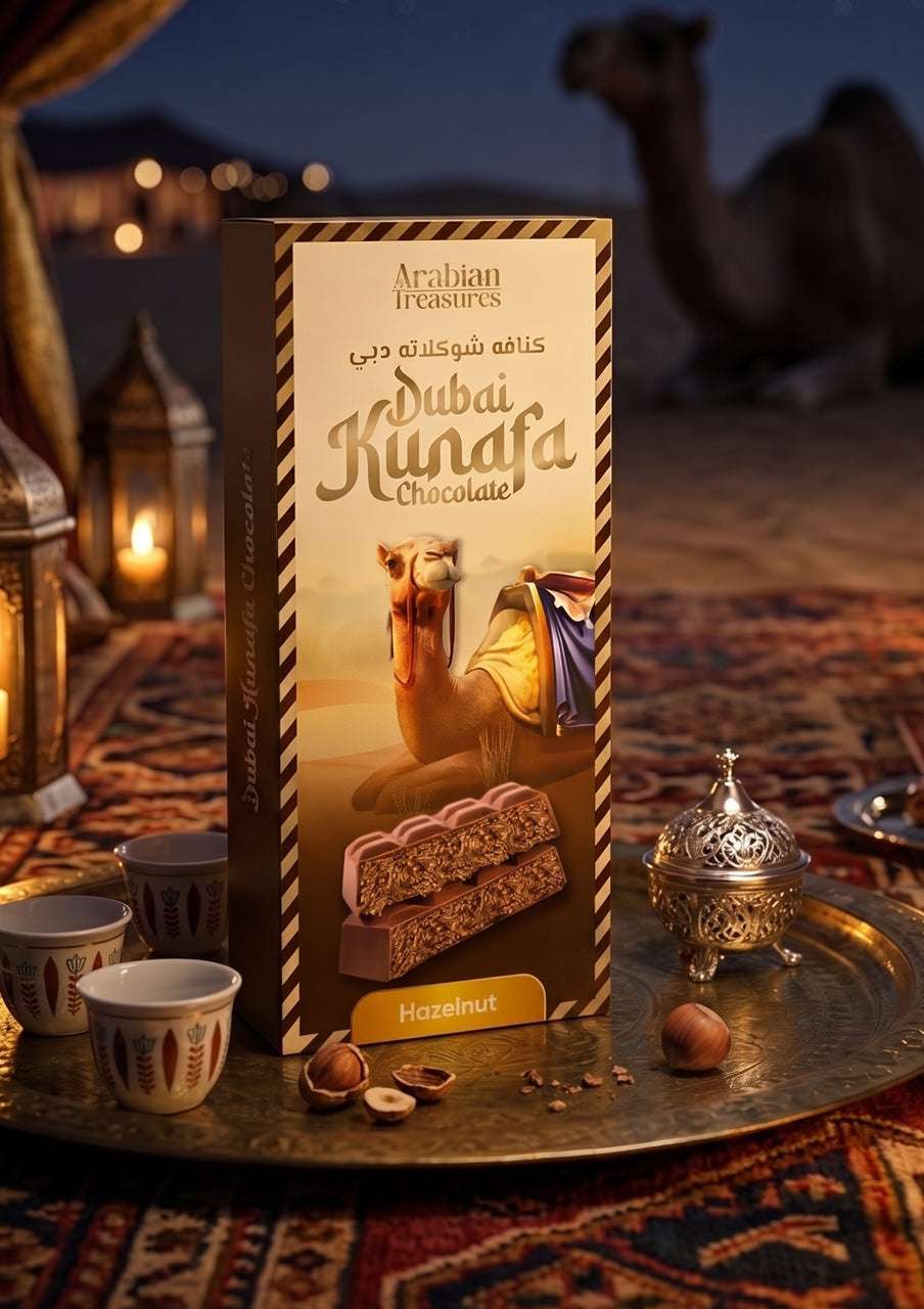 Kunafa Hazelnut Chocolate 160g – Arabian Treasure