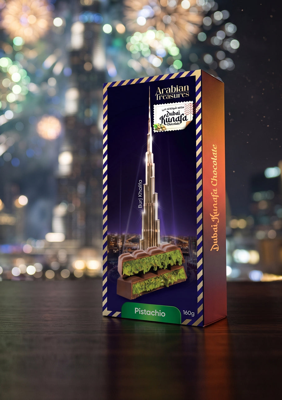 Kunafa Pistachio Chocolate 160g – Arabian Treasure