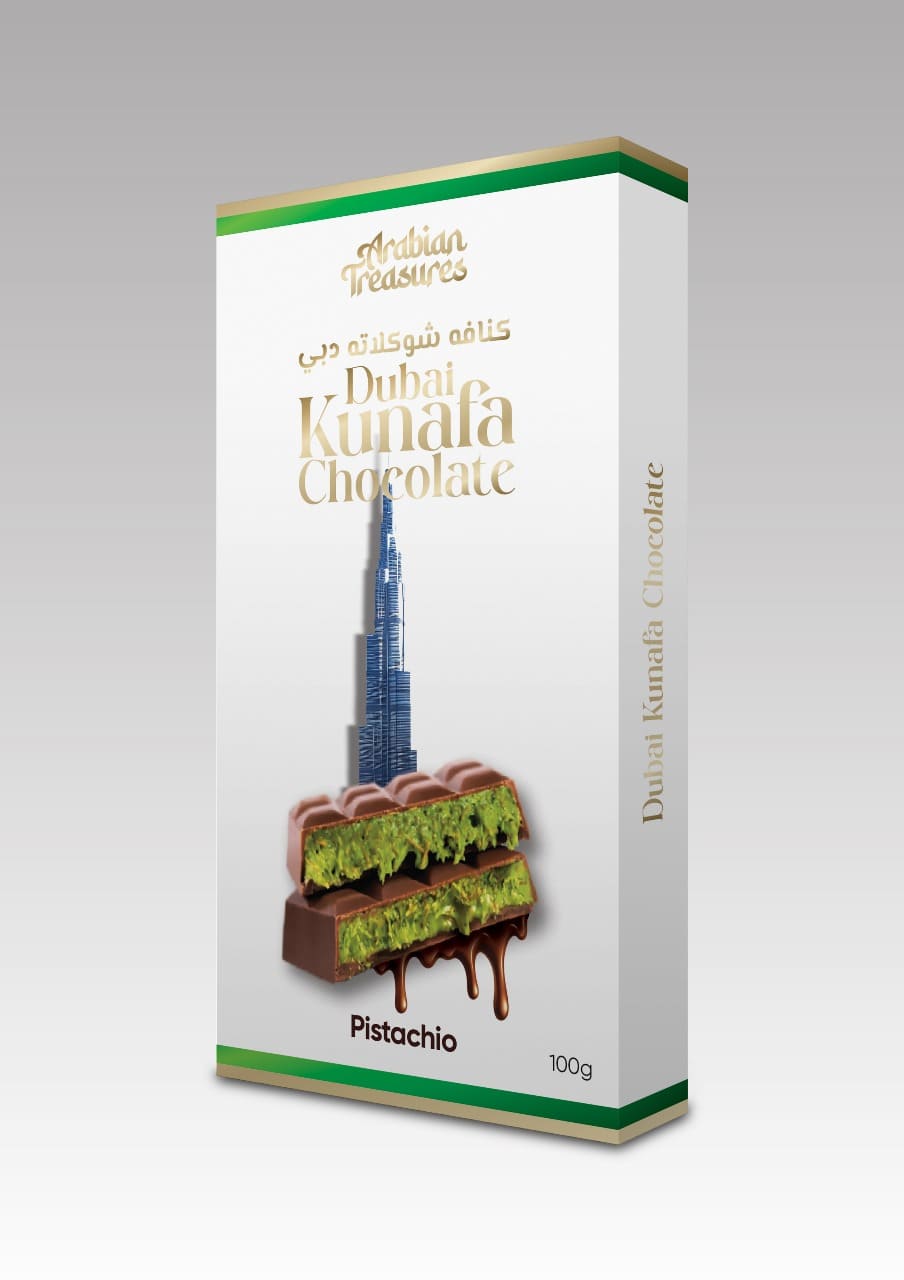 Kunafa Pistachio Chocolate 100g – Dubai’s Signature Sweet