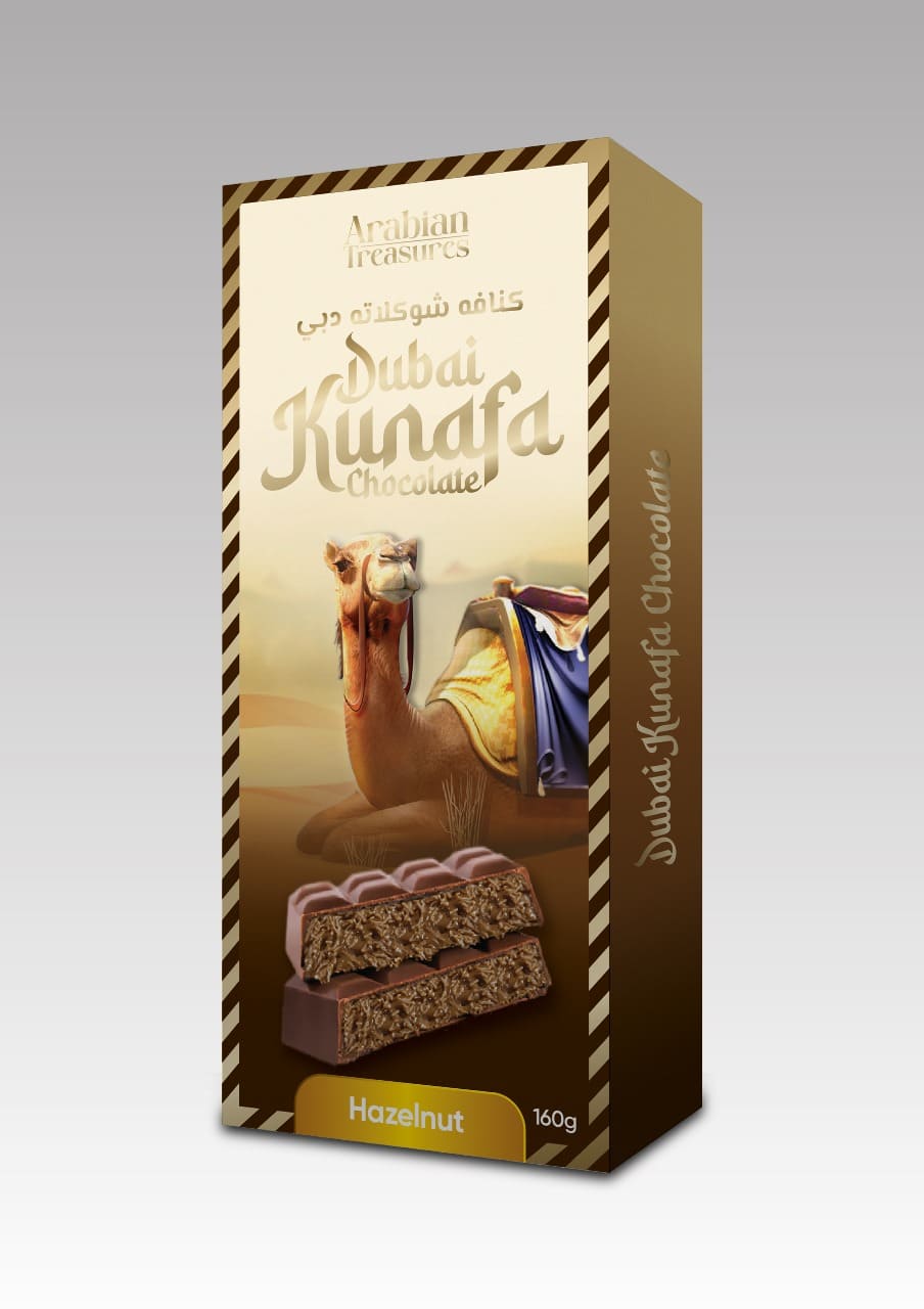 Kunafa Hazelnut Chocolate 160g – Arabian Treasure