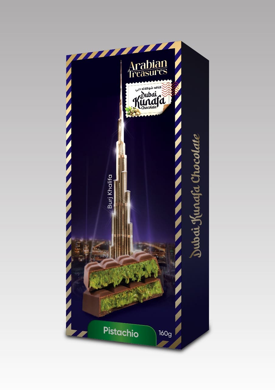 Kunafa Pistachio Chocolate 160g – Arabian Treasure