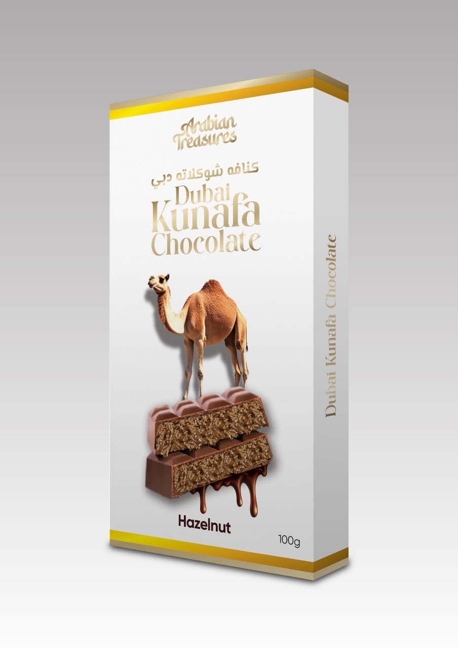 Kunafa Hazelnut Chocolate 100g – Arabian Treasure
